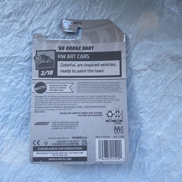 2022 - Hot Wheels NIP - '68 Dodge Dart (White) - Art Cars 
2/10 - Picture 3 of 3